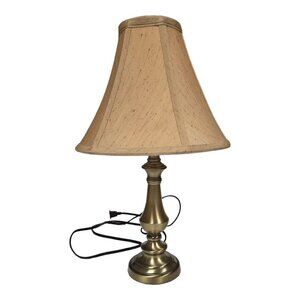 Vintage Brass Tone 19" Table Desk Lamp w/ Shade Neoclassical Home Decor